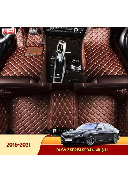 MİREN Bmw 7 Serisi 2016-2021 sedan 4kişili Uyumlu 5d Havuzlu Suni Deri OTO PASPAS