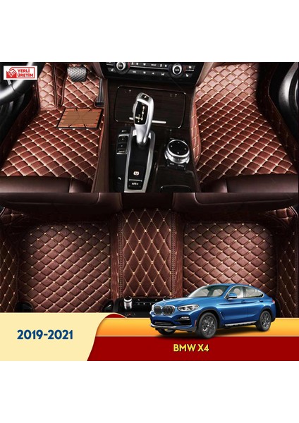 MİREN Bmw X4 2019-2021 Uyumlu 5d Havuzlu Suni Deri OTO PASPAS