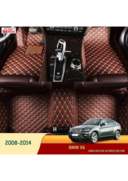MİREN Bmw X6 2008-2014 (ışıklı) Uyumlu 5d Havuzlu Suni Deri OTO PASPAS