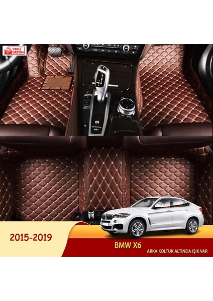 MİREN Bmw X6 2015-2019 (ışıklı) Uyumlu 5d Havuzlu Suni Deri OTO PASPAS