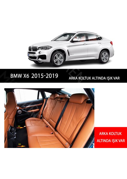 MİREN Bmw X6 2015-2019 (ışıklı) Uyumlu 5d Havuzlu Suni Deri OTO PASPAS