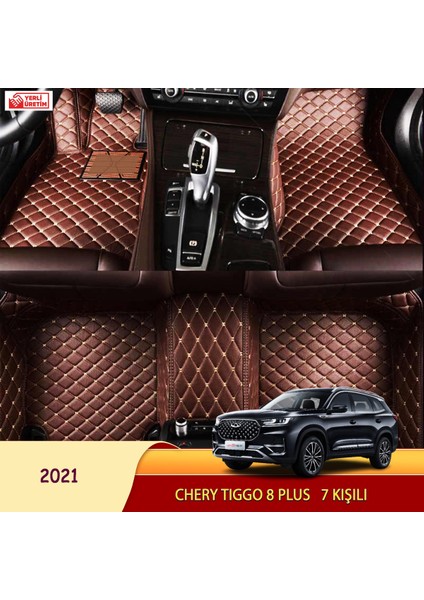 Chery Tiggo 8 Plus 2021 7 Kişili Uyumlu 5d Havuzlu Suni Deri Oto Paspas