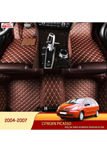 Citroen Picasso 2004-2007 (Kolçak Var) Uyumlu 5d Havuzlu Suni Deri Oto Paspas