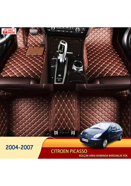 Citroen Picasso 2004-2007 (Kolçak Yok) Uyumlu 5d Havuzlu Suni Deri Oto Paspas