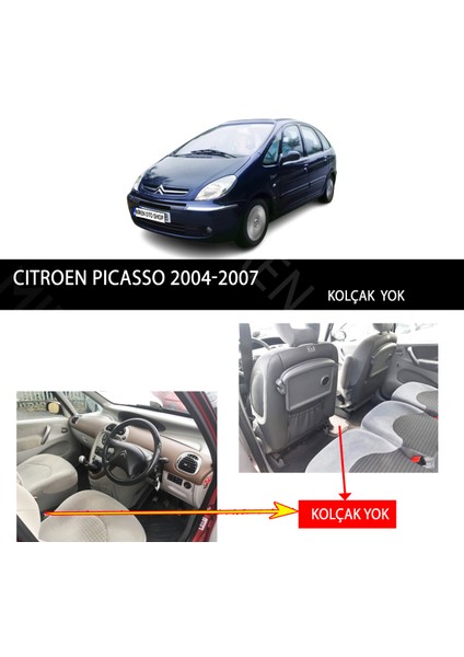 Citroen Picasso 2004-2007 (Kolçak Yok) Uyumlu 5d Havuzlu Suni Deri Oto Paspas