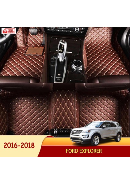 Ford Explorer 2016-2018 Uyumlu 5d Havuzlu Suni Deri Oto Paspas