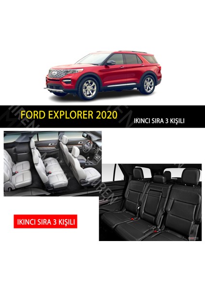 MİREN Ford Explorer 2020 5 KİŞİLİ Uyumlu 5d Havuzlu Suni Deri OTO PASPAS