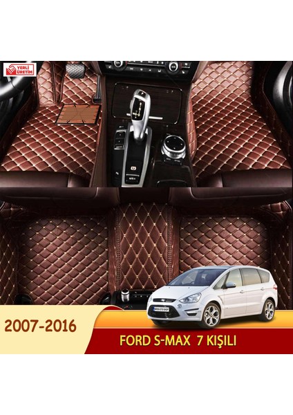 MİREN Ford S-Max 2007-2016 7 kişili Uyumlu 5d Havuzlu Suni Deri OTO PASPAS