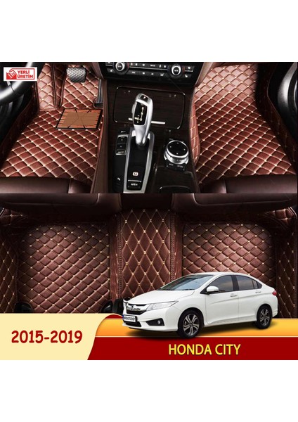 MİREN Honda City 2015-2019 Uyumlu 5d Havuzlu Suni Deri OTO PASPAS