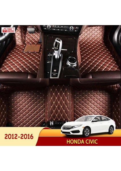 MİREN Honda Civic 2012-2016 Uyumlu 5d Havuzlu Suni Deri OTO PASPAS