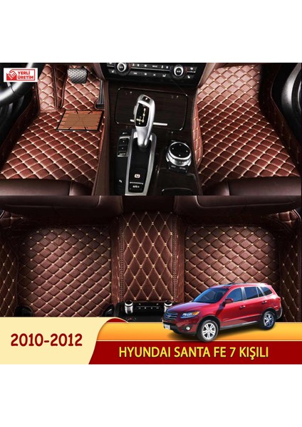 MİREN Hyundai Santa Fe 2010-2012 7 kişili Uyumlu 5d Havuzlu Suni Deri OTO PASPAS