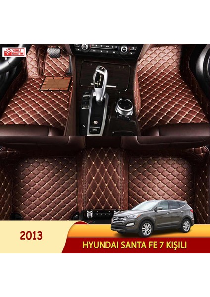 MİREN Hyundai Santa Fe 2013 7 kişili Uyumlu 5d Havuzlu Suni Deri OTO PASPAS