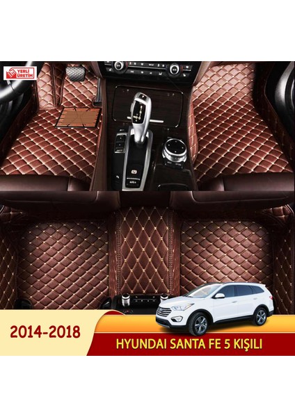 MİREN Hyundai Santa Fe 2014-2018 5 kişili Uyumlu 5d Havuzlu Suni Deri OTO PASPAS