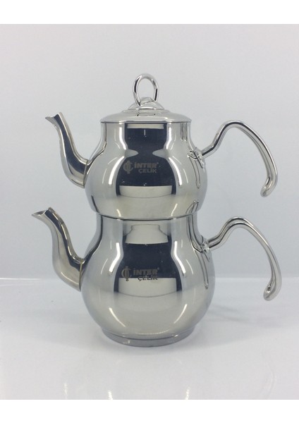 Çelik Mercan Metal Kulp Sade Mini Boy Çaydanlık