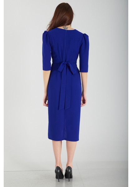 Saks Kruvaze Yaka Midi Boy Krep Elbise 0104010.26 fiyatları