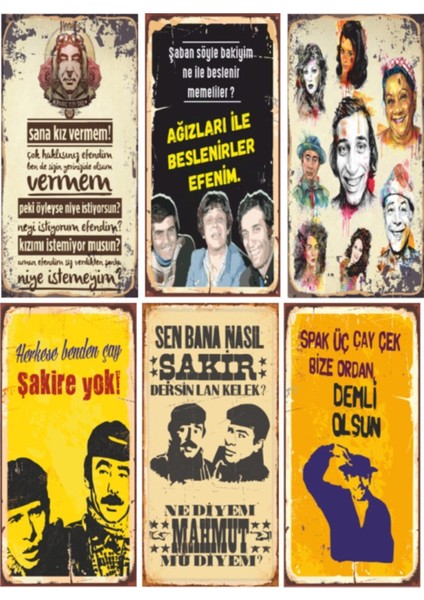 Yeşilçam Retro Ahşap Poster Seti - 5