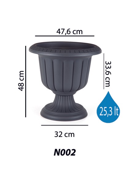Nergis Saksı 25,3 Lt Siyah