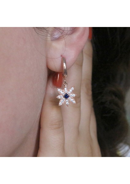 Lacivert Beyaz Taşlı Kutup Yıldızı Kolye Küpe Takım fiyatları