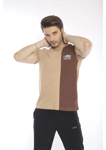 Erkek Spor, ABD Pike İnterlok 1. Kalite Kumaş Somon Slimfit Bisiklet Yaka T-Shirt - 0895