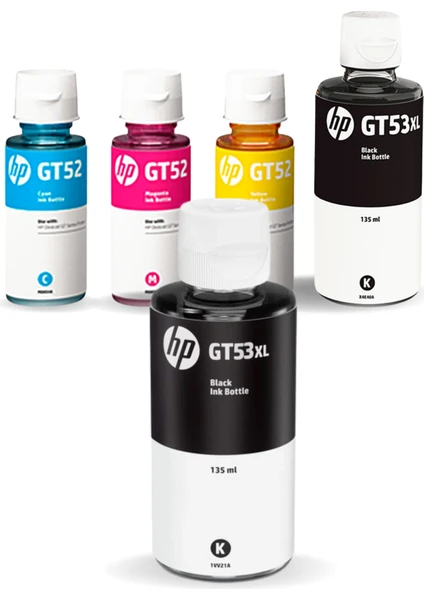 Hp GT53XL-GT52 Ink Tank 4+1 Kartuş Dolum Mürekkep Seti