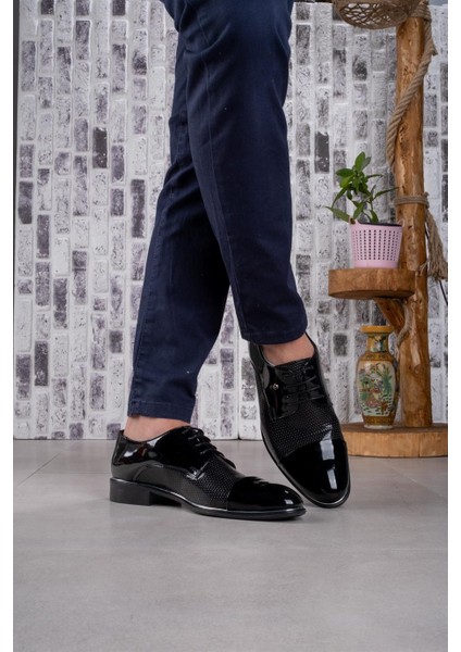 Siyah Damatlık Günlük Rugan Klasik Erkek Ayakkabı fiyatları