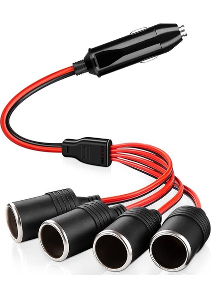 Araç Çakmaklık Çoklayıcı Splitter 1 Erkek 4 Dişi Çakmak Uzatma 12 V - 24 V