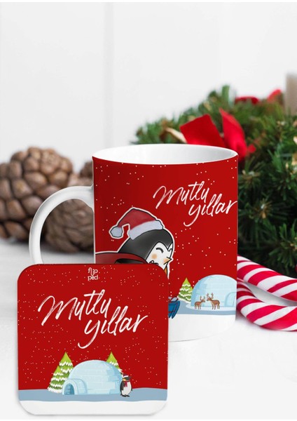 Yılbaşı Love Coffee Bardak Altlıklı Ikili Kupa Seti fiyatları