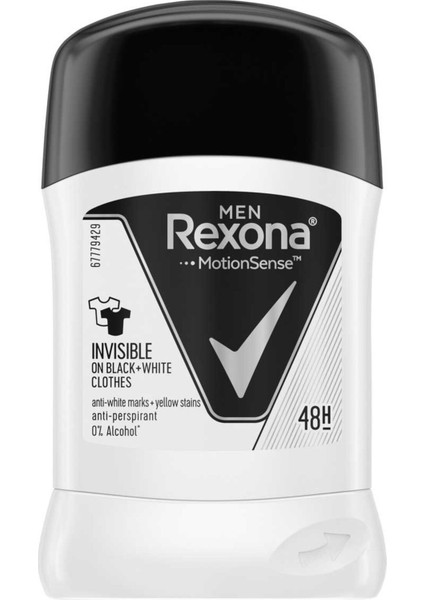 men stick invisible On Black + White Clothes Anti Perspirant 48H 41ML-(40GR)