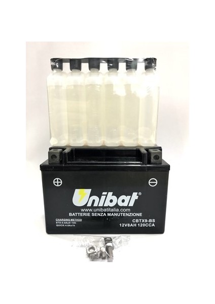Cbtx9-Bs 12V 8AH Unibat Akü Inazuma Mt-03 X-MAX250 X-MAX400 Sym G