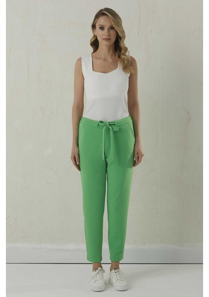 Beli Bağlamalı Arkası Lastikli Pantolon