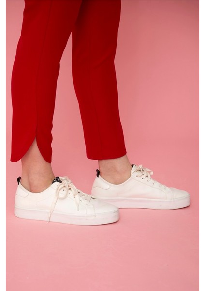 Paçası Dilimli Beli Lastikli Pantolon modelleri