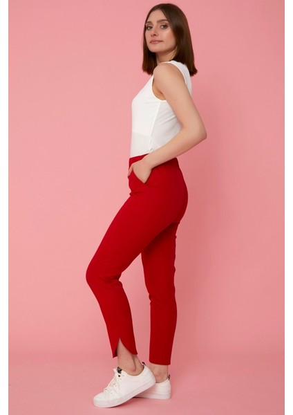 Paçası Dilimli Beli Lastikli Pantolon fırsatları