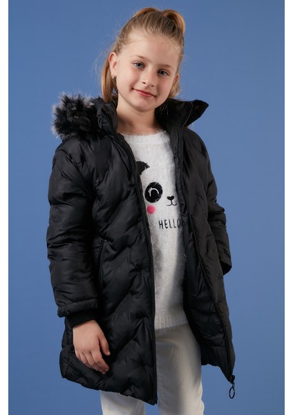 Içi Peluş Astarlı Çıkarılabilir Kapüşonlu Cepli Kışlık Mont Kız Çocuk Mont 5760004 fiyatları