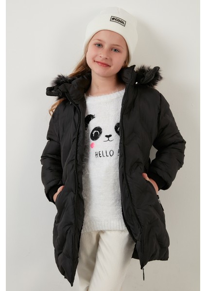 Içi Peluş Astarlı Çıkarılabilir Kapüşonlu Cepli Kışlık Mont Kız Çocuk Mont 5760004 modelleri