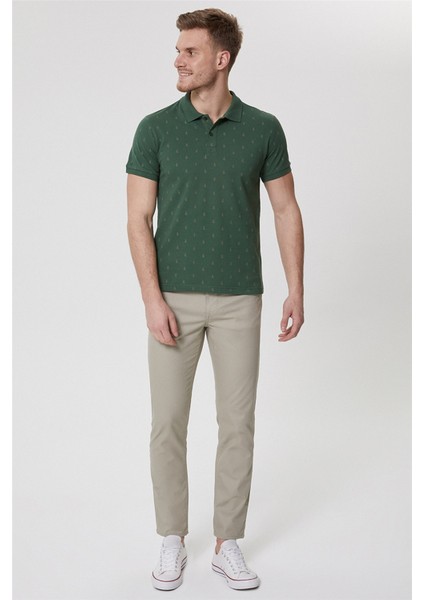 % 100 Pamuklu Slim Fit Düğmeli Polo T Shirt Erkek Polo 222 Lcm 242058 2142