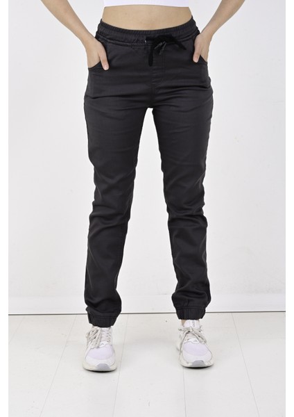 Black Steel Jogger, Bel ve Paça Lastikli Bayan PANTOLON-1000