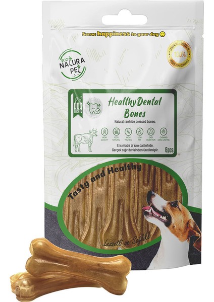 Eco Natura Pet Healty Dental Bones Natural Pres Köpek Ödül Kemiği 8cm 6lı 120GR