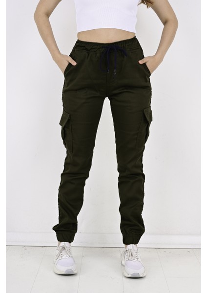 Bel ve Paça Lastikli Yanları Kargo Cep Bayan PANTOLON-19000 modelleri