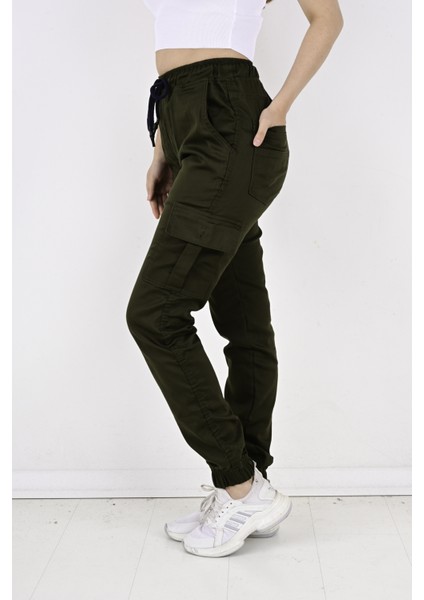 Bel ve Paça Lastikli Yanları Kargo Cep Bayan PANTOLON-19000 fırsatları
