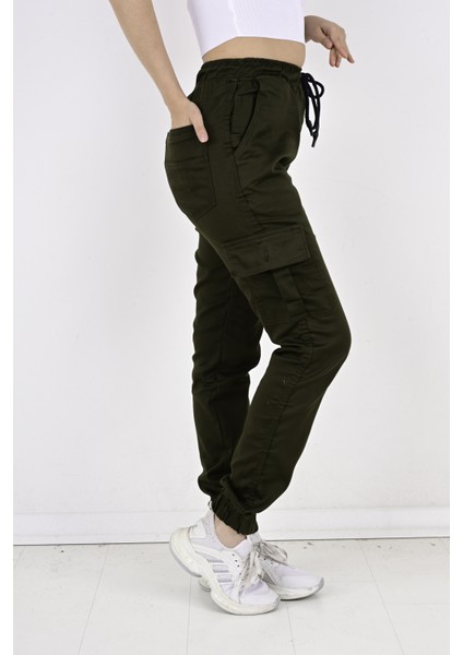Bel ve Paça Lastikli Yanları Kargo Cep Bayan PANTOLON-19000 indirimleri