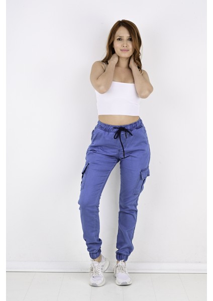 Bel ve Paça Lastikli Yanları Kargo Cep Bayan PANTOLON-19000 fiyatları