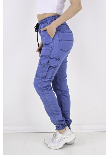 Bel ve Paça Lastikli Yanları Kargo Cep Bayan PANTOLON-19000 fırsatları