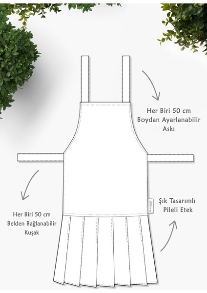 Soyut Yaprak Desenli Mutfak Önlüğü - Özel Tasarım Modern Motifli Askılı Bulaşık Aşçı Leke Tutmaz Dijital Baskılı Önlük fırsatları