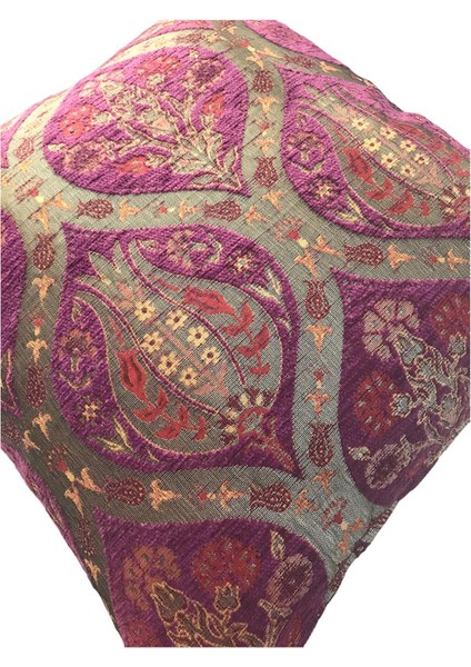 Lale Desenli Mor Kırlent Kılıfı 45 x 45 cm - 2 Adet