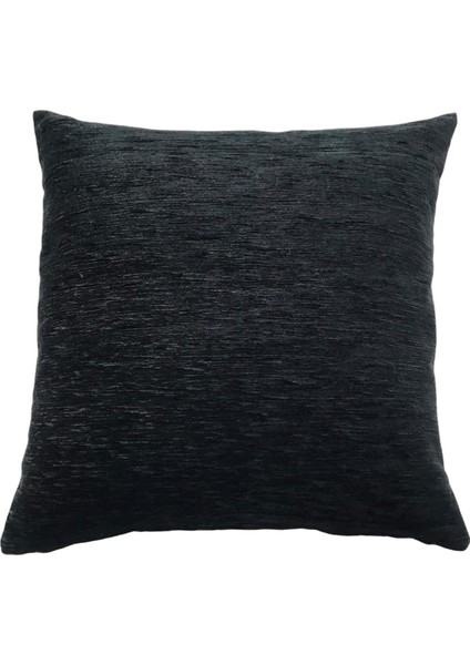 Lale Desenli Siyah Kırlent Kılıfı 45 x 45 cm - 2 Adet