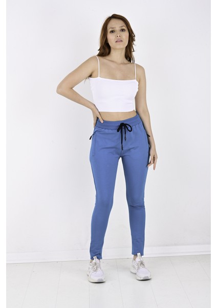 2 Iplik Paça Reşme Düz Bayan Eşofman ALTI-2215