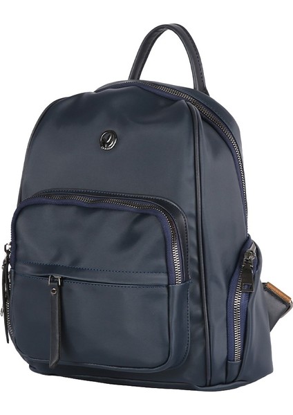 Lacivert Saten Kadın Suni Deri Çanta