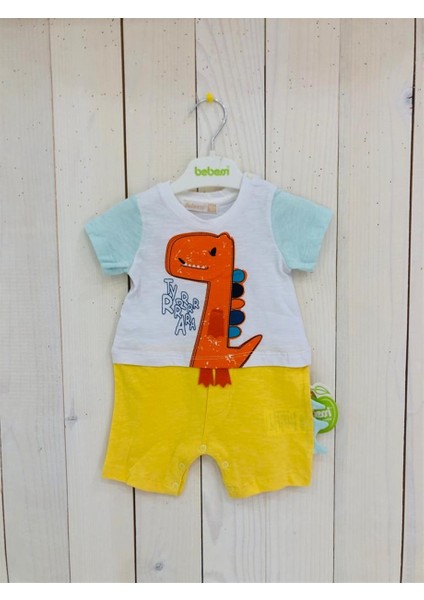 Bebessi Sevimli Karikatür Dinozor Desenli Tulum