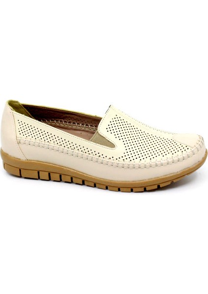 217 Kadın Krem Günlük Kullanım Comfort Ayakkabı