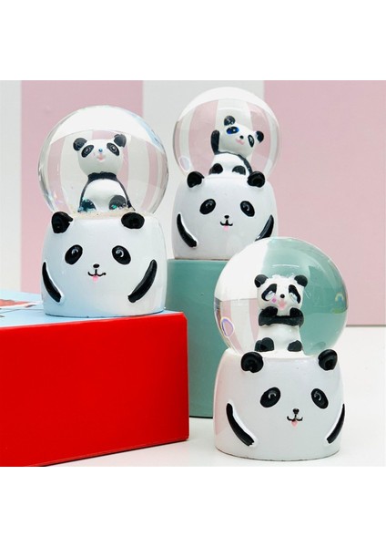 Mini Boy Panda Kar Küresi Işıklı 6.5 cm